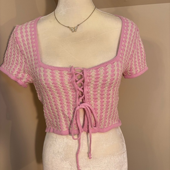 L A Hearts Cotton Crop Sweater - Picture 1 of 5